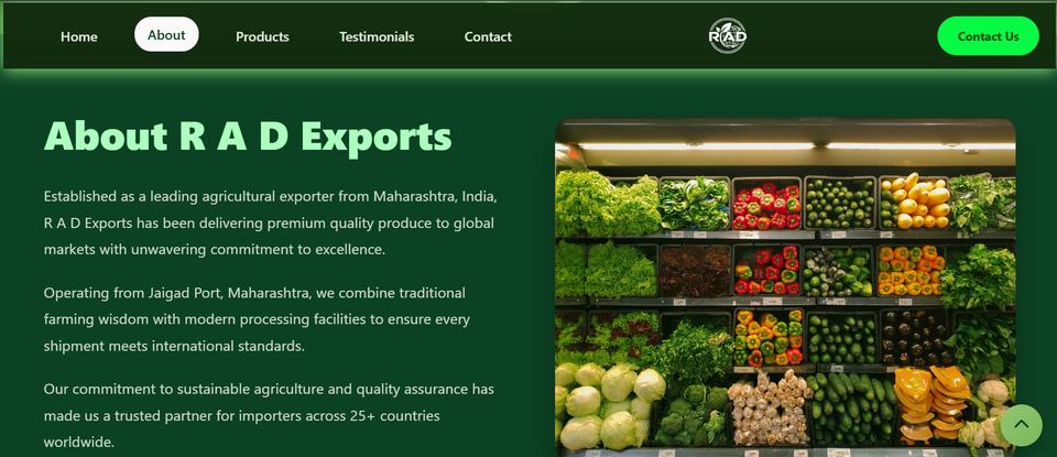 RAD Agri-Exports screenshot 2 — coming soon